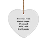 Funny Court Reporter Gifts for Women from Friends and Family - Heart Ornament - Image 1